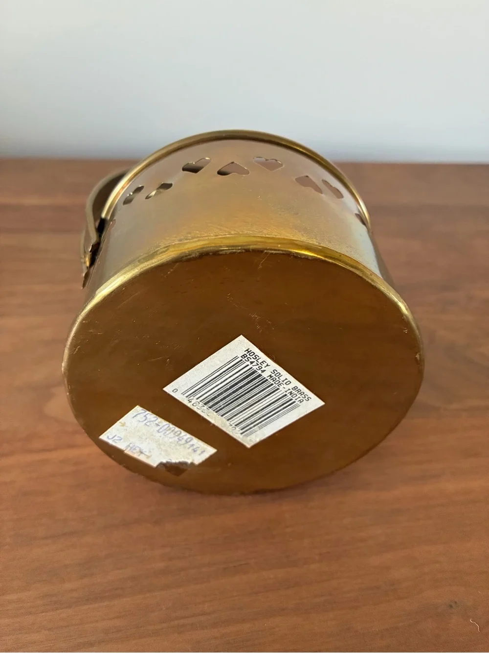Vintage Hosley Brass Heart Cutout Basket | Cottagecore Decor | Rustic Farmhouse